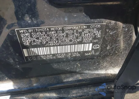 2005 Lexus Ls 430 from USA, damaged, VIN JTHBN36F655028515